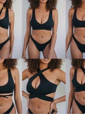 437 Kenzie Black Bikini Top